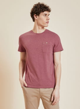 T-shirt col rond rose