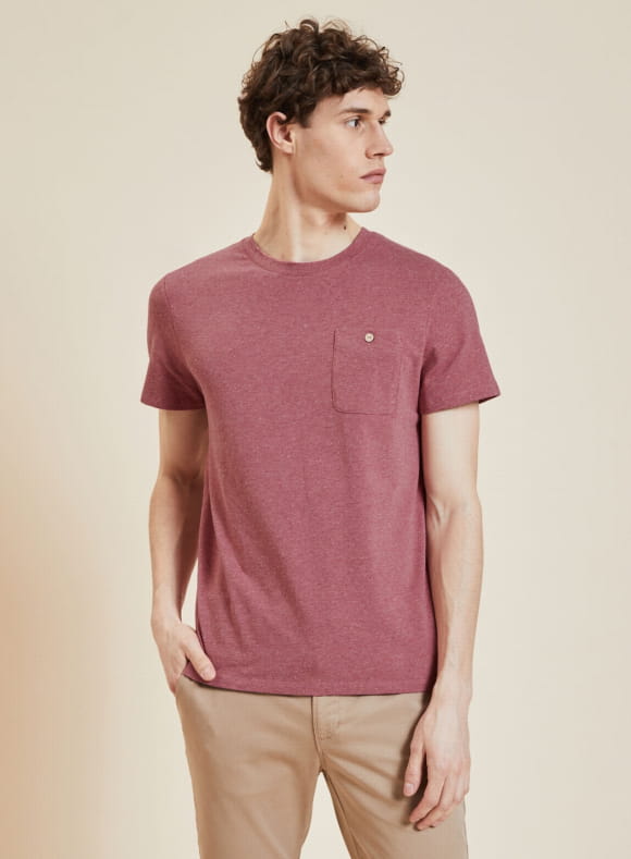 T-shirt col rond rose