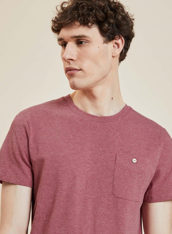 T-shirt col rond rose