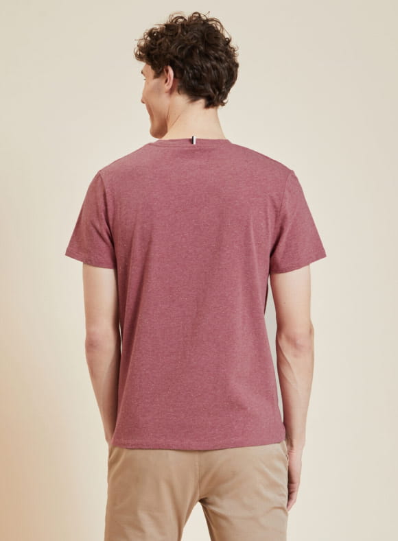 T-shirt col rond rose