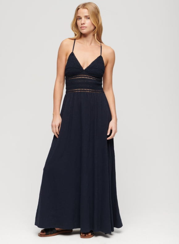 Jersey lace maxy dress